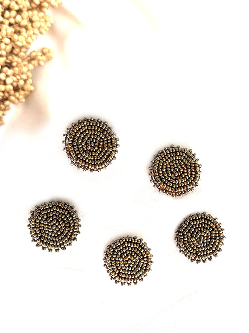 GOLDEN BEADWORK BUTTON