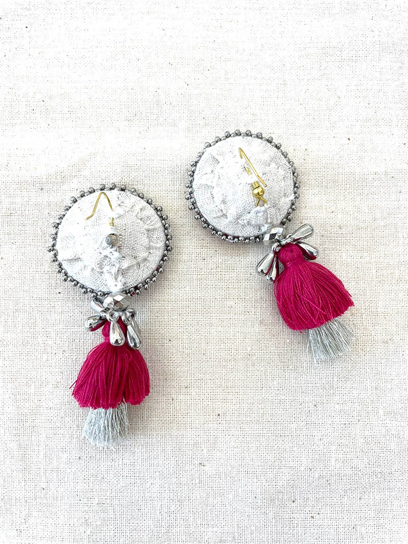 Gulnaar Hand-Embroidered Earrings - Image 3