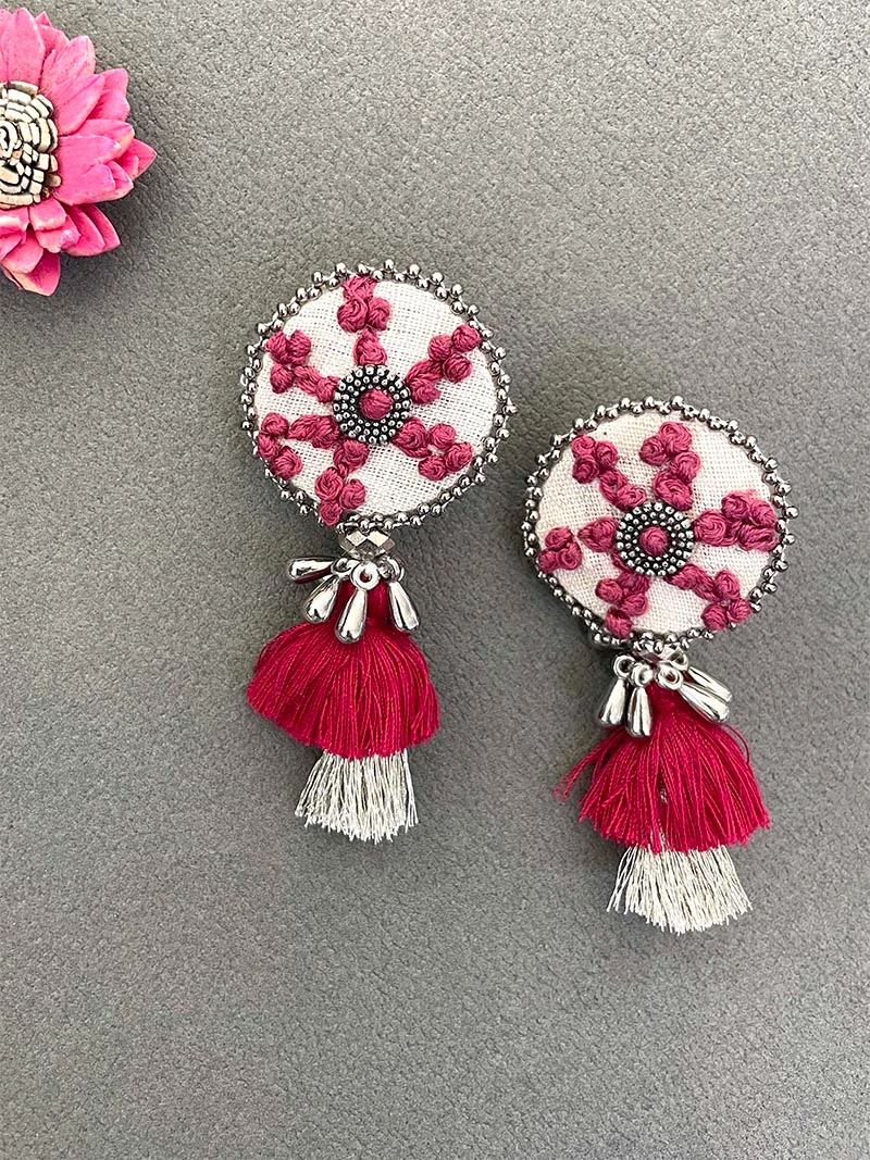 Gulnaar Hand-Embroidered Earrings - Image 2