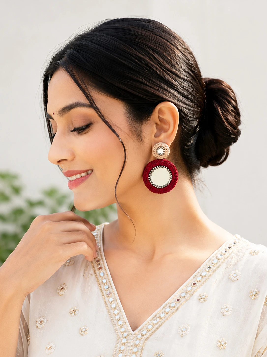 maroon earrings