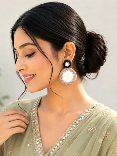 mirror work earrings