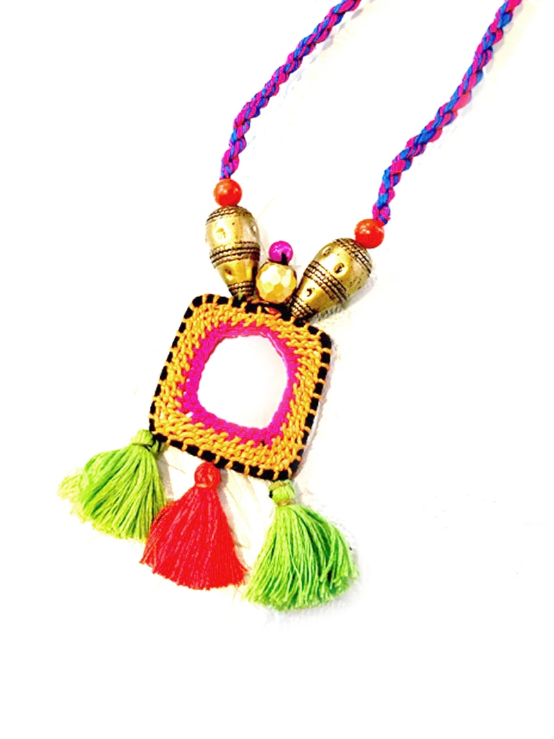 Reversible Mirror Work Necklace - Image 5