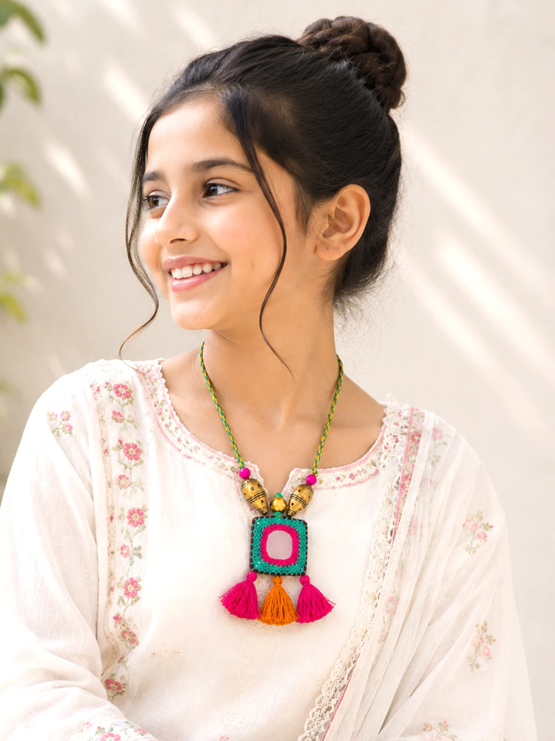 Reversible Mirror Work Necklace - Image 4