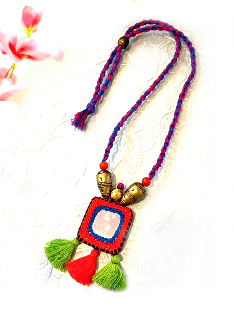 Reversible Mirror Work Necklace - Image 3