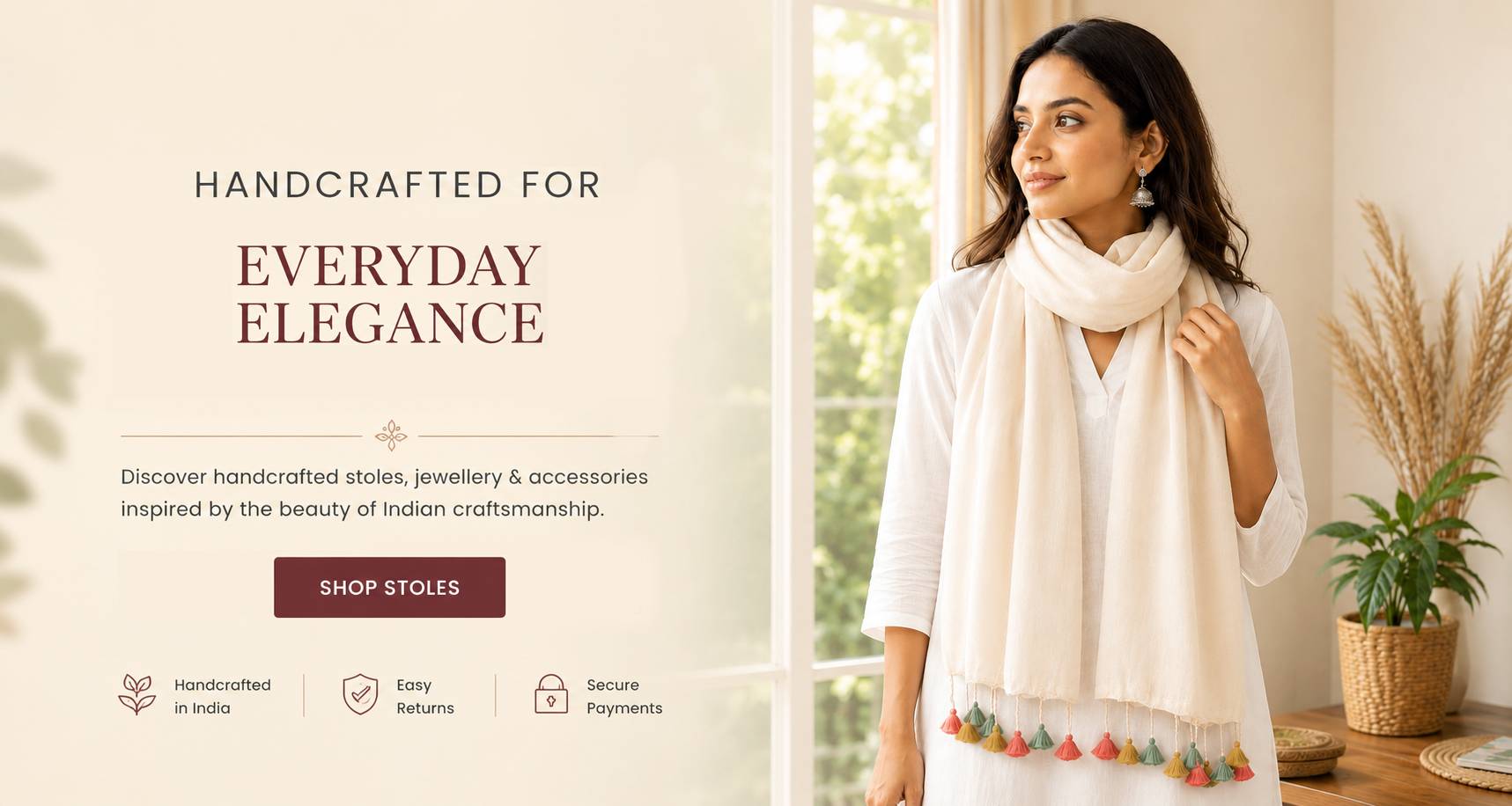 Handloom khadi cotton stole